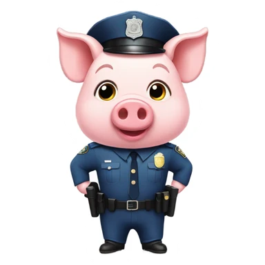 Pig wearing police uniform sticker