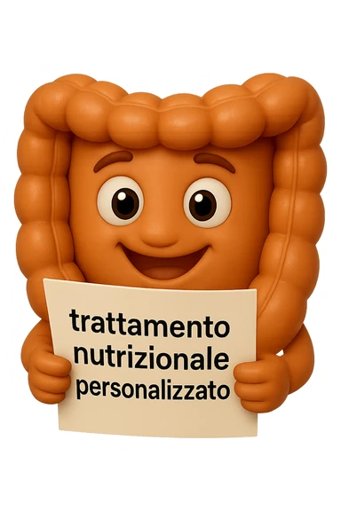 emoji stile iphone di un intestino realistico felice che legge un foglio con la scritta "trattamento nutrizionale personalizzato", non fargli il naso, iperrealistico 4k sticker