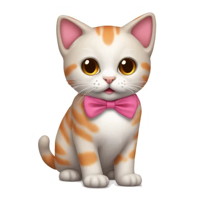 Un gato naranja con un lazo rosa  sticker