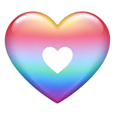 sakura heart with a rainbow gradient sticker