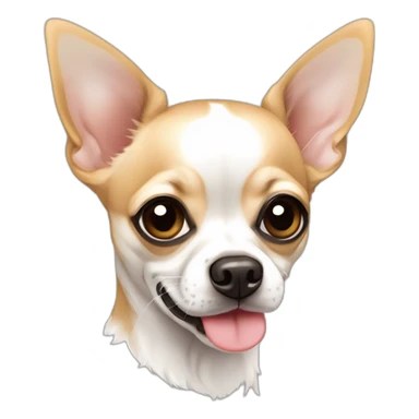 retrato de perrito chihuahua vector lineas delgadas ojos coloreados en color blanco sticker