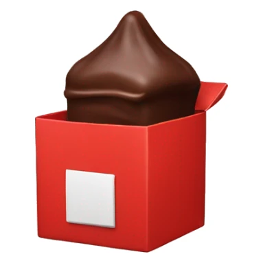 A box Hear red shape with chocolate  sticker