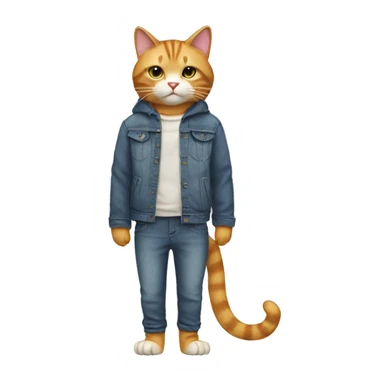 Cat with clothes sticker