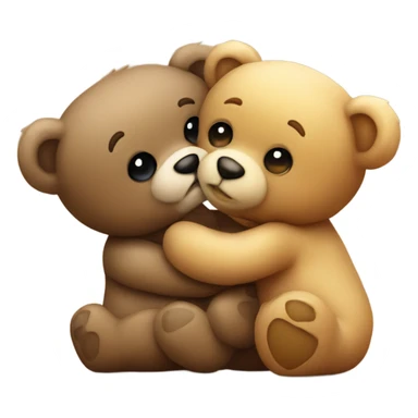 teddy bear kissing another teddy bear sticker