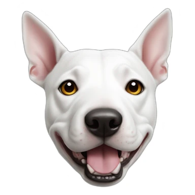 white bull terrier with black spot on right eye sticker