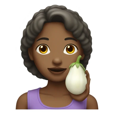 Girl holding a white eggplant  sticker