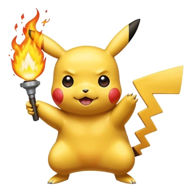 pokemon pikachu firing a flame beam sticker