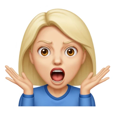 Woman jumping screaming “fraud” sticker