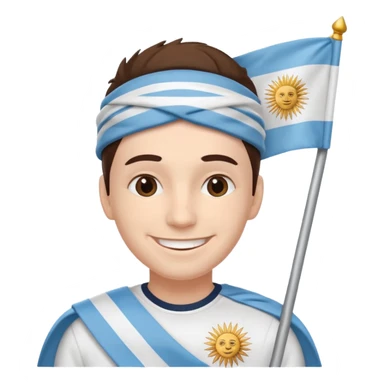 Una persona con la cabeza de la bandera de Argentina sticker