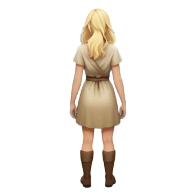 frame - the back of a blonde woman stands at a mountain crossroads, her back turned as she contemplates two trails—one illuminated, symbolizing response, and one shrouded in darkness, representing reaction. with hands on chest sticker