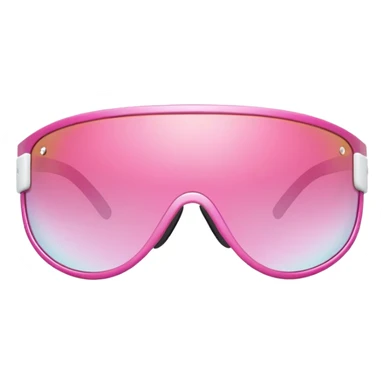 sporty pink shield visor sunglasses with metallic frame, athletic design, pink gradient one-piece lens sticker