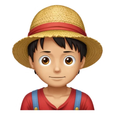 Create Luffy from one piece strow hat emoji sticker