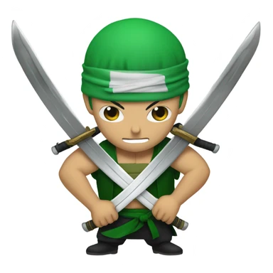 Zoro with 3 swords  sticker