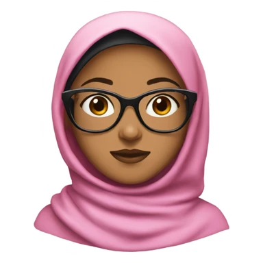 light brownskin girl with pink hijab and black glasses on sticker