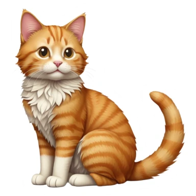 cinematic-[Ginger tabby cat]-realistic-full-body-sitting-emoji,-tail-curled-playfully-around-its-paws,-head-tilted-dramatically,-scruffy-[ginger]-fur,-simplified-yet-realistic-focused-features,-highly-detailed,-glowing-with-an-almost-sarcastic-glow sticker