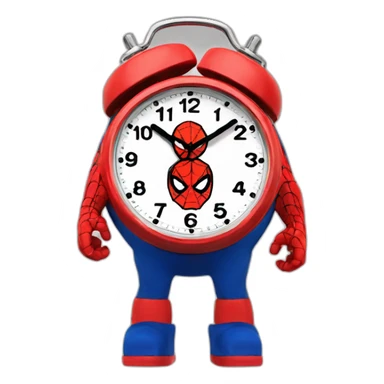 Funny spiderman alarm clock watch sticker
