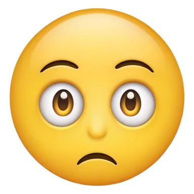 Generate an image of a yellow circle emoji with eyes looking to the side, showing a skeptical or unimpressed expression sticker