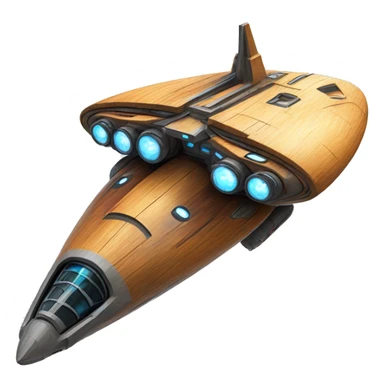 Futuristic Photographic quality Painted Flying Starship spacecraft wooden  sticker