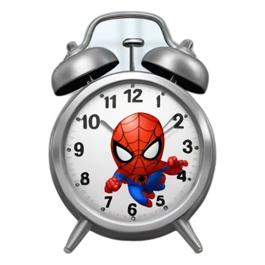 Funny spiderman alarm clock sticker