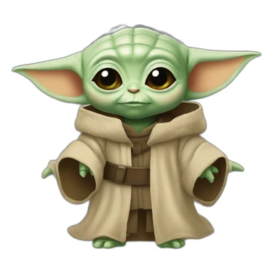 Baby yoda wearing Halloween outfit sticker