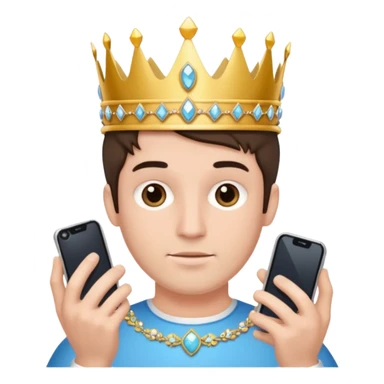 a guy holding an smartphone with both hands in landscape mode(horizontally) in front of his forehead like if it was a tiara sticker