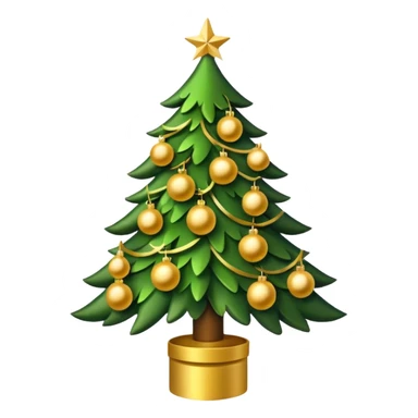 Christmas tree with Gold decoration’s sticker