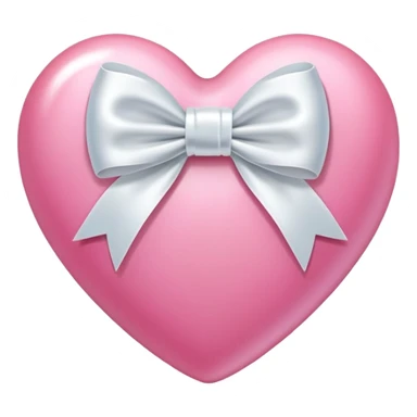 pink heart with white bow  sticker