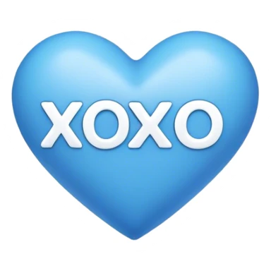 Blue heart with xoxo in the middle  sticker