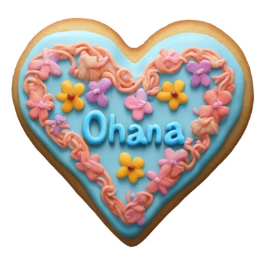 Cookie heart with ohana sticker