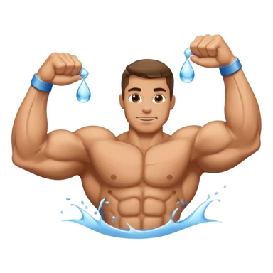 muscle biceps with water in the arms sticker