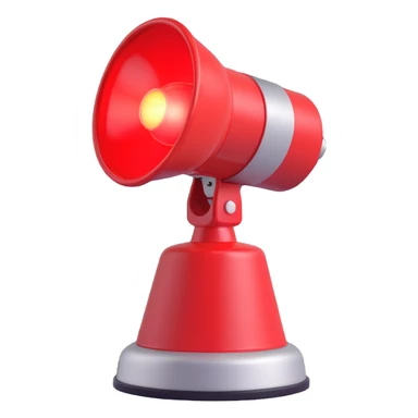 3D render of a red emergency siren light with a bright glow on top of a silver base, in Pixar-style, soft shadows, isolated on white background, professional but playful look

 sticker