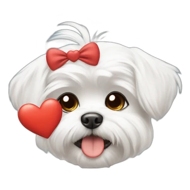 Maltese dog sending kisses with heart eyes sticker