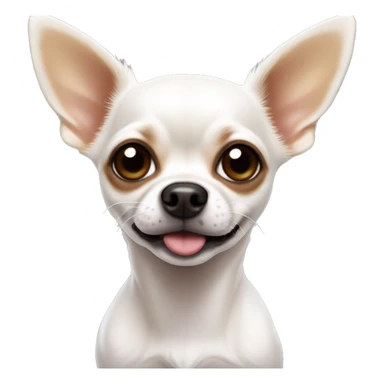 Chihuahua with a white body, black ears, brown splotchcnnes next to his eyes but a white part down the middle of its head to its nose, sending a kiss  sticker