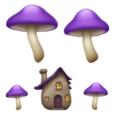 Mushroom house purple sticker