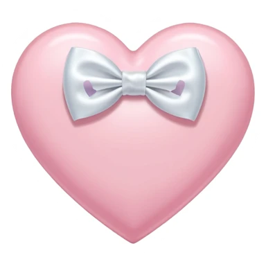 pastel pink heart with a white bow on top sticker