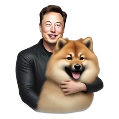 elon musk petting a eurasier sticker