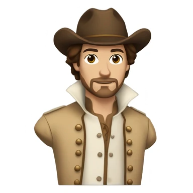 Musketeer beige jaket brown hair no mustache sticker