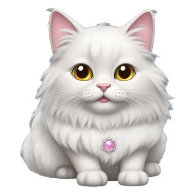 fluffy cat in a princess dress  sticker