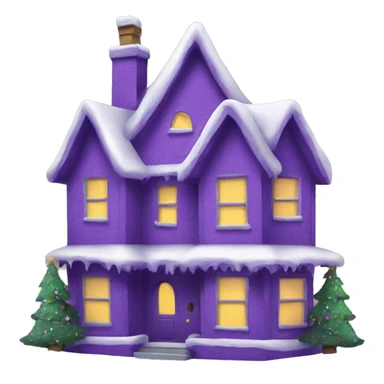 Christmas house purple sticker