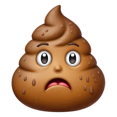sad disappointed poop character sticker