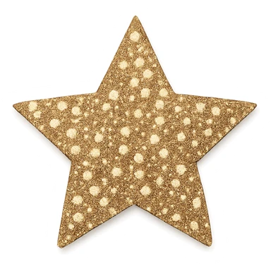 mini star with a glitter texture, glamorous and stylish, no background sticker