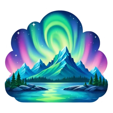 aurora borealis in the sky sticker