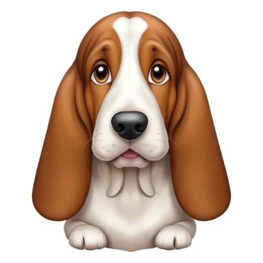 Light brown and white basset hound sticker