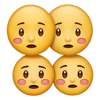 two  round faced emojis not happy stuck together sticker