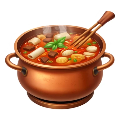 Old-style Sichuan hotpot with copper pot sticker