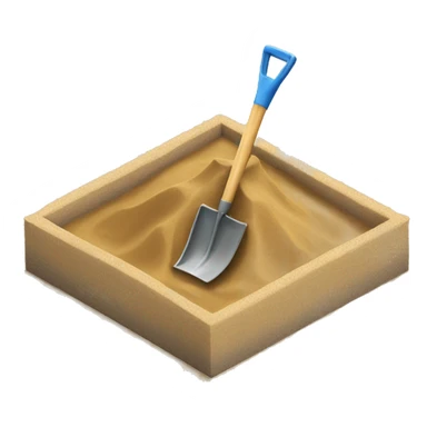 sandbox with toy shovel sticker