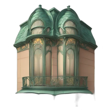 art nouveau architecture sticker