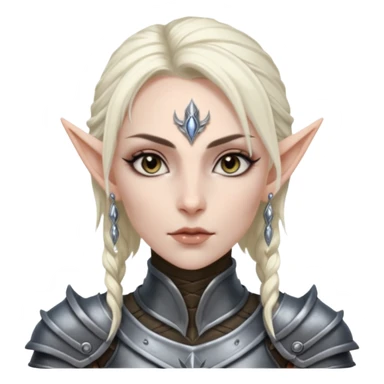 ESO female dark elf warrior with lashes and earrings sticker