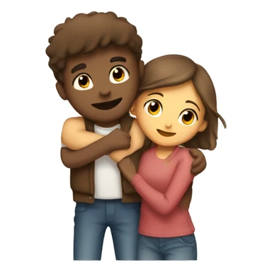 Boyfreind and girlfriend hugging sticker