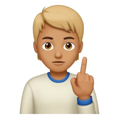 A dude doing a middle finger  sticker